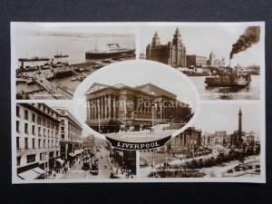 Merseyside LIVERPOOL 5 Image Multiview c1937 Old RP Postcard