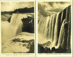 RPPC Lot of 2 Niagara Falls Real Photo Postcard Horseshoe & American Falls