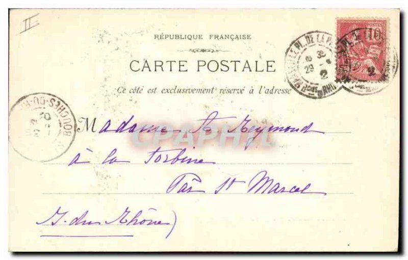 Postcard Old Roquefavour From Gare in Pont