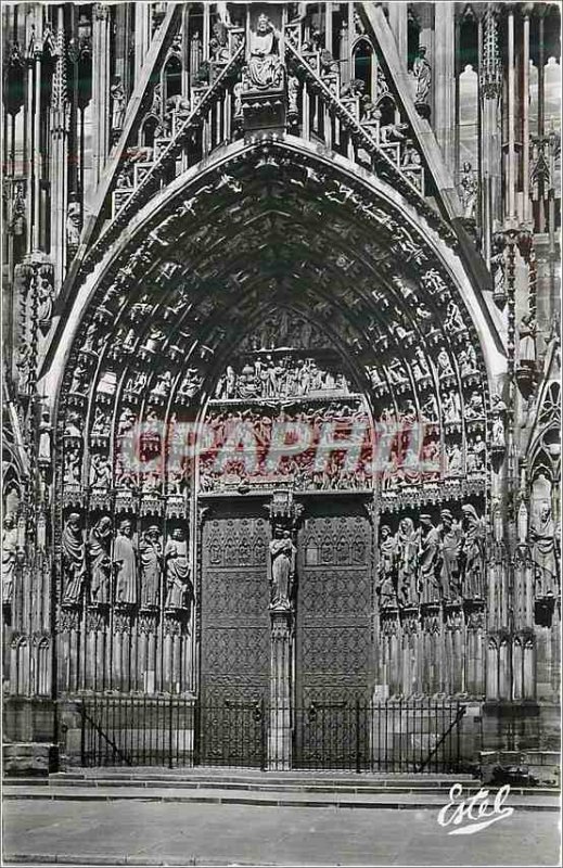 Modern Postcard The Strasbourg Cathedral Central Portal