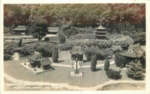 Postcard RPPC California Pacific Palisades Bernheimer  Oriental Gardens r23-6426