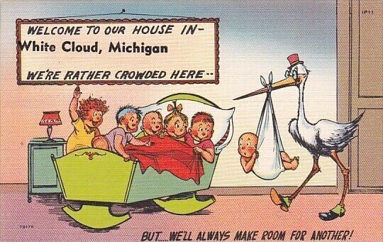 Humour Stork Delivering Baby White Cloud Michigan