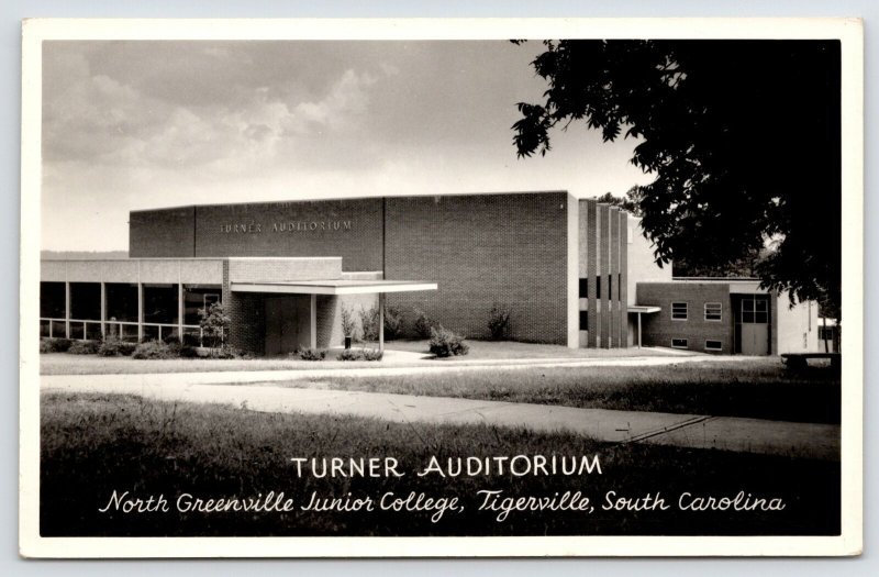 Tigerville SC Art Deco Turner Auditorium~North Greenville JUCO c1950 RPPC PC 