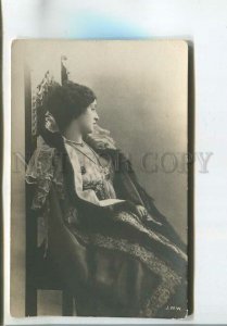 481113 Lina CAVALIERI Italian OPERA Singer QUEEN Throne Vintage PHOTO postcard