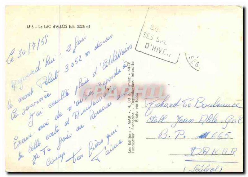 Postcard Modern Lake Allos