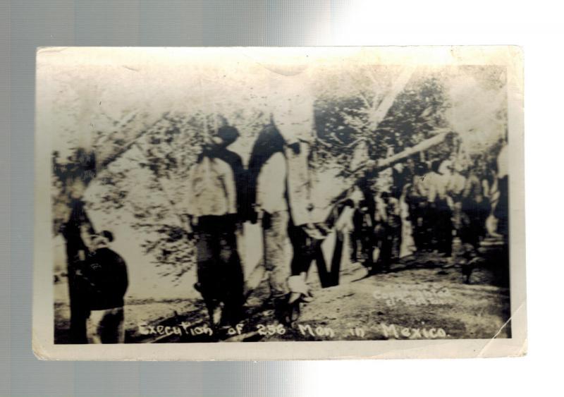 Menta México Revolution RPPC Masa Ejecución de 256 Hombre Real Foto