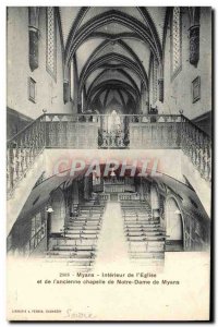 Old Postcard Myans Interior L & # 39Eglise and l & # 39ancienne Chapel of Our...