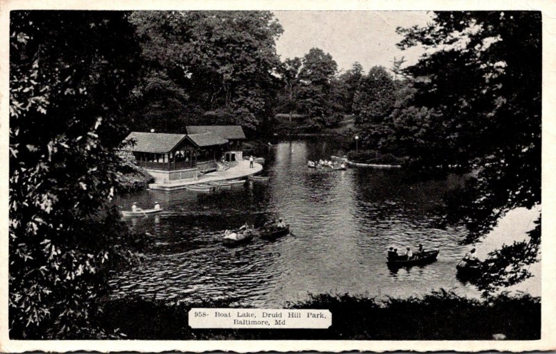 Maryland Baltimore Druid Hill Park Boat Lake 1940