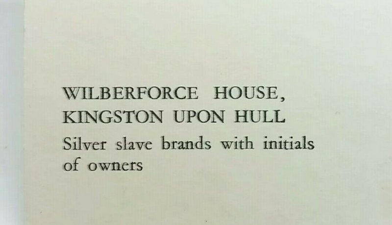 Vtg Postcard Wilberforce House Kingston Upon Hull Silver Initialed Slave Brands