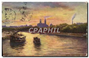 Postcard Old Bridge Passy Paris