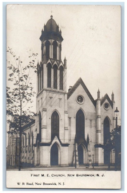 c1905 First ME Church New Brunswick New Jersey NJ Antique RPPC Photo Postcard