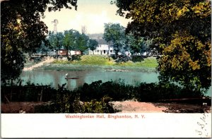 Vtg 1900s Washington Hall Binghamton New York NY Postcard