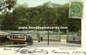 mexico, MEXICO, Bosque de Chapultepec, Tram Street Car (1904) Stamp