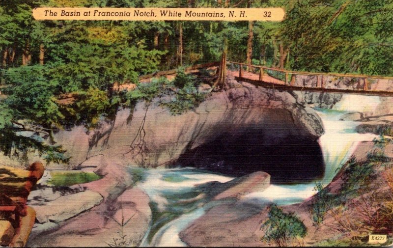 New Hampshire White Mountains The Basin At Franconia Notch 1954