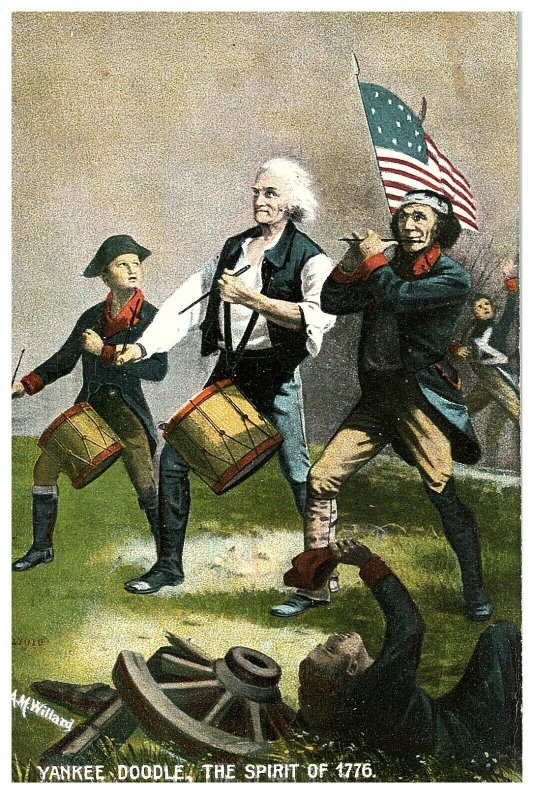 Yankee Doodle the Spirit of 1776 Patriotic Postcard 1908 