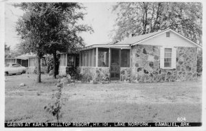 Gamaliel Arkansas Karl's Hilltop Resort Cabins Real Photo Postcard AA68564