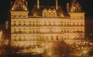 Vintage Postcard Capitol Center State Buildings Towards Hudson River Albany NY