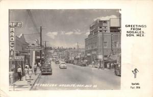 D79/ Nogales Mexico Foreign Real Photo RPPC Postcard c40s Av Obregon Greetings