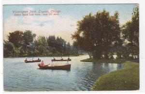 Boating Washington Park Lagoon Chicago Illinois 1910 postcard