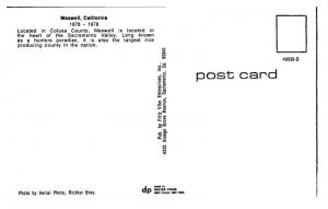 1978 Aerial View of Maxwell, CA Centennial Postcard