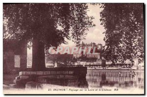 Old Postcard Saumur Landscape On The Loire Chateau