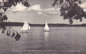 Maine Winthrop Sailing On Lake Cobbosseecontee Maine State YMCA Artvue