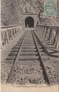 Algeria Blida railroad train tunnel 1905 postcard