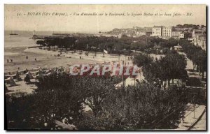 Old Postcard Royan Overview of Boulevard Square Botton and two piers