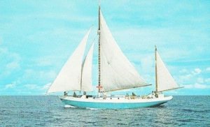 Yacht Boat Ecstacy Goddard Service Marine West Indies Hotel Rare 1960s Postcard