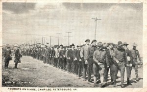 Vintage Postcard 1918 Recruits on a Hike Camp Lee Petersburg Virginia VA