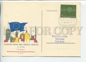 449583 GERMANY 1961 year special cancellations Europe Day Gross-Gerau postcard