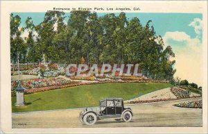 Modern Postcard Entrance to Los Angeles Cal Elvsian Park Panoramic View