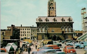 Belleville Ontario Market Square City Hall Autos ON Unused Vintage Postcard H30