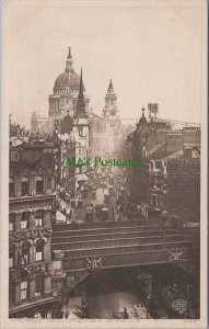 London Postcard - Ludgate Hill Showing St Paul's Cathedral  RS34110