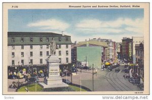 Monument Square And Business Section, Portland, Maine, 1930-1940s