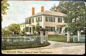 Vintage Postcard 1907-1915 Ralph Waldo Emerson Home, Concord, Massachusetts (MA)