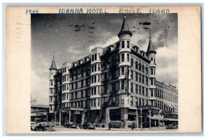 Boise Idaho ID Postcard Idanha Hotel Building Classic Cars Exterior 1944 Vintage