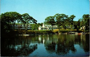 Vtg Southport Maine ME Lawnmeer Inn and Motel 1980s Chrome Postcard