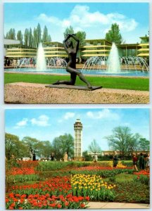 2 Postcards ESSEN, GERMANY ~ Tänzerin Walter Lemke GRUGAPARK Tower 4x6