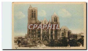 Old Postcard Bourges Facade of the Cathedral view of Hotel Post