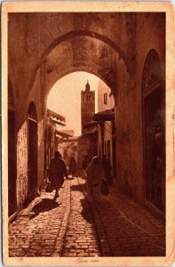 Africa People in a Street Vintage Postcard C141