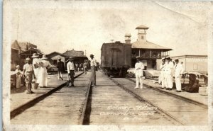 1920s Railway Station Caimanera Cuba Real Photo Postcard