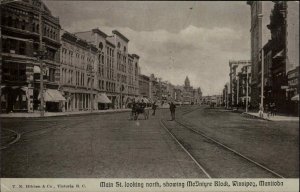 Winnipeg Manitoba MB Main Street Scene c1910 Vintage Postcard