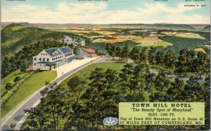 Linen Postcard Town Hall Hotel in Little Orleans, Maryland