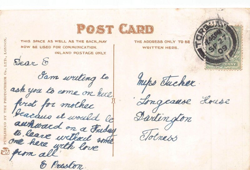 England 1909 Princess Pier Torquay vintage postcard