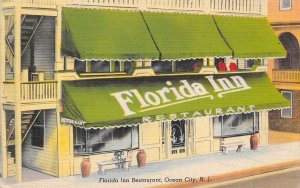 Ocean City New Jersey Florida Inn Restaurant Linen Vintage Postcard AA71689