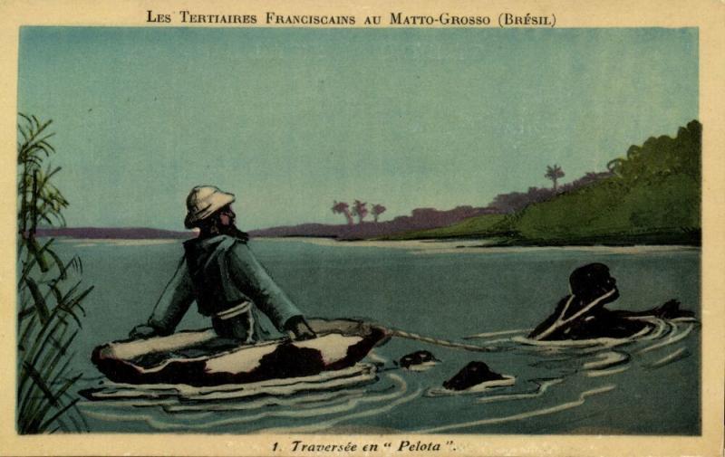 brazil, MATTO GROSSO, The Tertiary Franciscans Mission, Crossing Pelota (1930s)