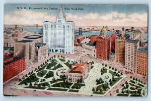 New York City New York NY Postcard Proposed Civic Center Exterior Building c1910