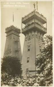 PC CPA US, MICH, IRISH HILLS TOWER, Vintage REAL PHOTO Postcard (b14917)