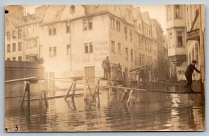 RPPC  Flooded Streets of Koblenz  Germany  Real Photo Postcard  1921